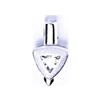 Přívěsek Stříbrný přívěsek čirý zirkon - P1154 (Stříbrný přívěsek pískovaný se zirkonem )