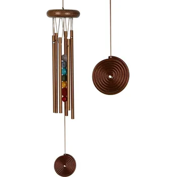 Perkuse Zvonkohra Woodstock 7 čakrových kamenů 44 cm bronzová