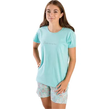 Dívčí pyžamo Bettymode Dívčí pyžamo LESS IS MORE MINT krátký rukáv, 158