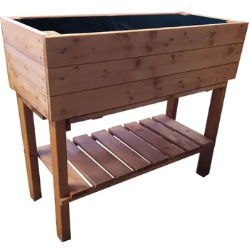 Vyvýšený záhon Dřevěný vyvýšený záhon Krušnohorský nábytek 2VVZ2 98,5 x 87 x 41 cm smrk s nátěrem