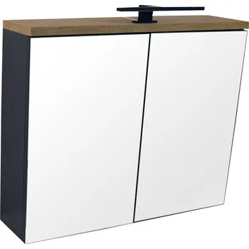 Koupelnový nábytek BPS-koupelny Zrcadlová skříňka Orion L 80 ZS LED-B s osvětlením Any LED 30 B, černá