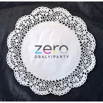 Krajka papírová dortová VIP pr. 30 cm (12 ks) - bílá