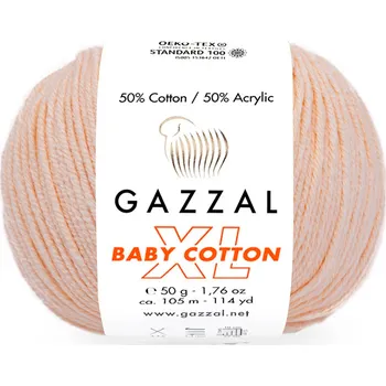 Příze Gazzal Příze Baby cotton XL 3469XL světlounká lososová