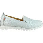 T 4079 - BK MM70 bílé kožené zdravotní boty/baleríny s podporami kleneb nožních 43