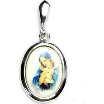Přívěsek Stříbrný přívěsek Madonka medailon - P1454 M11 (Stříbrný medailonMadona s dítětem)