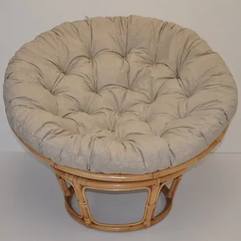 Nábytek Axin Trading s.r.o. Ratanový papasan 115 cm medový - polstr tmavě béžový melír