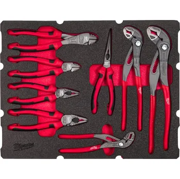 Skříňka na nářadí MILWAUKEE PACKOUT pěnová vložka se sadou kleští 8 ks 4932493643