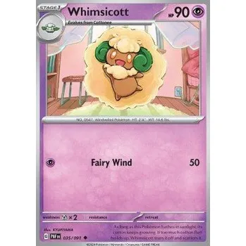 Karetní hra Pokémon PAF 035/091 Whimsicott - Paldean Fates Stav: Near Mint, Verze: REVERSE HOLO