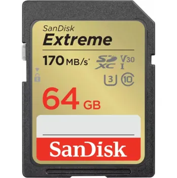 Paměťová karta SanDisk SDXC karta 64GB Extreme (170 MB/s Class 10, UHS-I U3 V30)