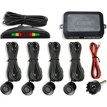 Parkovací asistent   Parkovací alarm KQLD01 se 4 senzory, LED displej, černé senzory