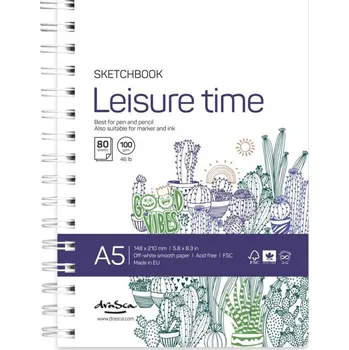 Drasca Art EOOD Kroužkový blok Leisure Time (100g/m2, 80 listů) A5