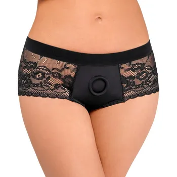 Připínací penis Bad Kitty Strap-On Lace Panties 2493586 Black Velikost XS