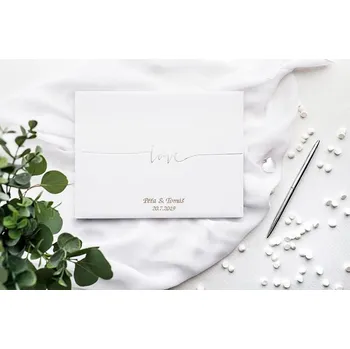 Fotoalbum Kniha hostů se stříbrným Love a se jmény