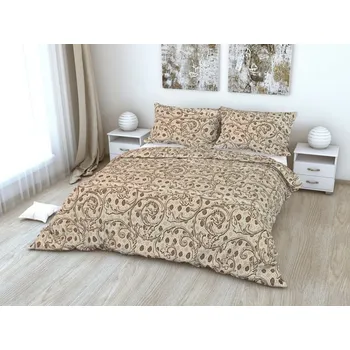 Povlečení Bavlněné povlečení Lusia béžová Velikost: 70x90, 140x220 cm