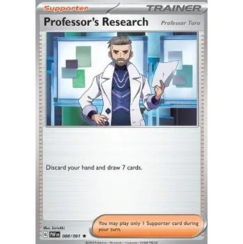 Sběratelská karetní hra Pokémon PAF 088/091 Professor's Research (Professor Turo) - Paldean Fates Stav: Near Mint, Verze: REVERSE HOLO