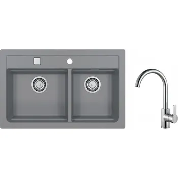 Granitový dřez Alveus SET ATROX 50 / 81 + TONIA CHROM + 5 % sleva v košíku s kódem SLEVA5