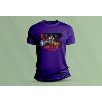 Chlapecké oblečení Dětské bavlněné tričko Stranger Things. velikost 152 (12-13 let) Purpurová