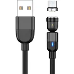 Magnetický nabíjecí kabel 3v1 (USB-C + Lightning + Micro USB) Barevná varianta: Černá