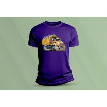 Dětské bavlněné tričko Náklaďák. velikost 152 (12-13 let) Purpurová