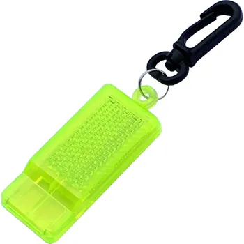 Reflexní přívěsek - odrazka - píšťalka žluto-zelená