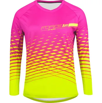 cyklistický dres FORCE dres F MTB ANGLE LADY dl. rukáv, růžovo-fluo Velikost: XL + Výměna dárku do konce ledna 2026