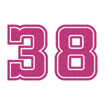 Polep vozidla Startovní číslo 38 typ 5 (90 - Ultra Metalic růžová) SAMOLEPKA NA AUTO, NÁLEPKA, FÓLIE, POLEP, TUNING, VLASTNÍ TEXT, TISK, AUTOSAMOLEPKY.cz, POLEPY, OBRÁZEK, LOGO, 3D STICKERS
