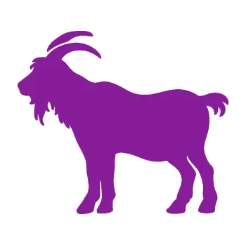 Samolepící dekorace SAMOLEPKA Kozel 008 levá silueta (14 - fialová) NA AUTO, NÁLEPKA, FÓLIE, POLEP, TUNING, VLASTNÍ TEXT, TISK, AUTOSAMOLEPKY.cz, POLEPY, OBRÁZEK, LOGO, SAMOLEPKY