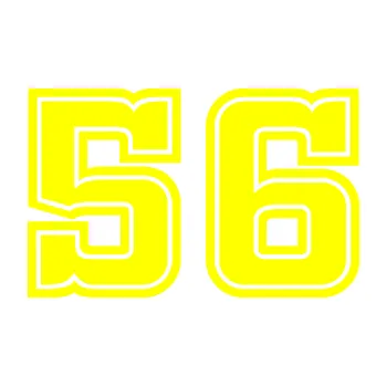 Polep vozidla Startovní číslo 56 typ 5 (05 - žlutá citron) SAMOLEPKA NA AUTO, NÁLEPKA, FÓLIE, POLEP, TUNING, VLASTNÍ TEXT, TISK, AUTOSAMOLEPKY.cz, POLEPY, OBRÁZEK, LOGO, 3D STICKERS