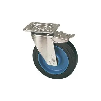 Pojezdové kolečko GVK 125/GMD Otočné kolo s černou obručí a brzdou 7220266