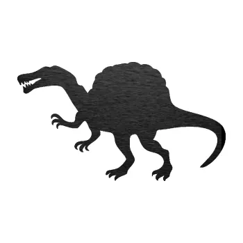 Samolepící dekorace SAMOLEPKA Spinosaurus 001 levá (63 - škrábaný kov černý) NA AUTO, NÁLEPKA, FÓLIE, POLEP, TUNING, VLASTNÍ TEXT, TISK, AUTOSAMOLEPKY.cz, POLEPY, OBRÁZEK, LOGO, SAMOLEPKY