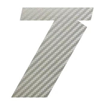 Polep vozidla Startovní číslo 7 typ 6 (52 - 3D karbon stříbrný) SAMOLEPKA NA AUTO, NÁLEPKA, FÓLIE, POLEP, TUNING, VLASTNÍ TEXT, TISK, AUTOSAMOLEPKY.cz, POLEPY, OBRÁZEK, LOGO, 3D STICKERS