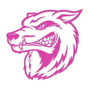 Polep vozidla Vlk 016 levá (16 - růžová) SAMOLEPKA NA AUTO, NÁLEPKA, FÓLIE, POLEP, TUNING, VLASTNÍ TEXT, TISK, AUTOSAMOLEPKY.cz, POLEPY, OBRÁZEK, LOGO, 3D STICKERS