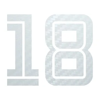 Polep vozidla SAMOLEPKA Startovní číslo 18 typ 7 (51 - 3D karbon bílý) NA AUTO, NÁLEPKA, FÓLIE, POLEP, TUNING, VLASTNÍ TEXT, TISK, AUTOSAMOLEPKY.cz, POLEPY, OBRÁZEK, LOGO, SAMOLEPKY