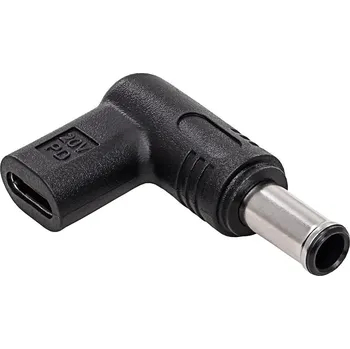 Elektrická zásuvka AKYGA Adaptér USB C zásuvka,DC 6,5/4,4 zástrčka černá 100W 5A