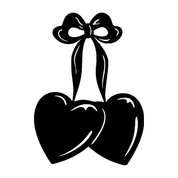 Samolepící dekorace SAMOLEPKA Srdíčka 002 levá na mašličce (01 - černá) NA AUTO, NÁLEPKA, FÓLIE, POLEP, TUNING, VLASTNÍ TEXT, TISK, AUTOSAMOLEPKY.cz, POLEPY, OBRÁZEK, LOGO, SAMOLEPKY