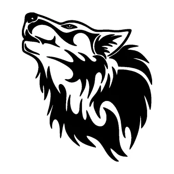 Polep vozidla Vlk 028 levá (01 - černá) SAMOLEPKA NA AUTO, NÁLEPKA, FÓLIE, POLEP, TUNING, VLASTNÍ TEXT, TISK, AUTOSAMOLEPKY.cz, POLEPY, OBRÁZEK, LOGO, 3D STICKERS