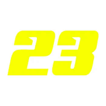 Polep vozidla Startovní číslo 23 typ 6 (70 - Fluorescentní žlutá) SAMOLEPKA NA AUTO, NÁLEPKA, FÓLIE, POLEP, TUNING, VLASTNÍ TEXT, TISK, AUTOSAMOLEPKY.cz, POLEPY, OBRÁZEK, LOGO, 3D STICKERS