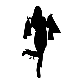 Polep vozidla SAMOLEPKA Žena na nákupu 001 pravá (01 - černá) NA AUTO, NÁLEPKA, FÓLIE, POLEP, TUNING, VLASTNÍ TEXT, TISK, AUTOSAMOLEPKY.cz, POLEPY, OBRÁZEK, LOGO, SAMOLEPKY