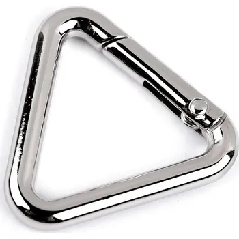 Karabina trojúhelník průvlek 25 mm, barva 1 nikl