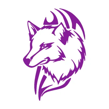 Polep vozidla Vlk 013 levá (14 - fialová) SAMOLEPKA NA AUTO, NÁLEPKA, FÓLIE, POLEP, TUNING, VLASTNÍ TEXT, TISK, AUTOSAMOLEPKY.cz, POLEPY, OBRÁZEK, LOGO, 3D STICKERS