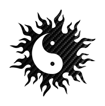 Polep vozidla Tetování 117 Jin a jang (50 - 3D karbon černý) SAMOLEPKA NA AUTO, NÁLEPKA, FÓLIE, POLEP, TUNING, VLASTNÍ TEXT, TISK, AUTOSAMOLEPKY.cz, POLEPY, OBRÁZEK, LOGO, 3D STICKERS
