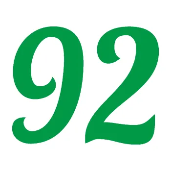 Polep vozidla Startovní číslo 92 typ 3 (12 - zelená) SAMOLEPKA NA AUTO, NÁLEPKA, FÓLIE, POLEP, TUNING, VLASTNÍ TEXT, TISK, AUTOSAMOLEPKY.cz, POLEPY, OBRÁZEK, LOGO, 3D STICKERS