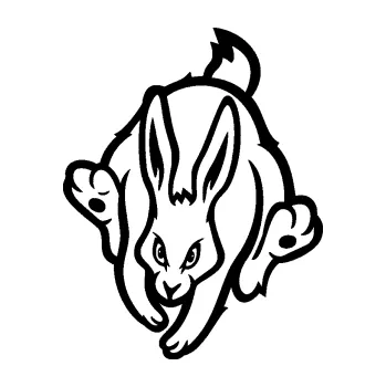 Samolepící dekorace SAMOLEPKA Zajíc 002 levá (01 - černá) NA AUTO, NÁLEPKA, FÓLIE, POLEP, TUNING, VLASTNÍ TEXT, TISK, AUTOSAMOLEPKY.cz, POLEPY, OBRÁZEK, LOGO, SAMOLEPKY