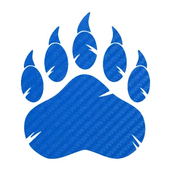 samolepka Tlapa medvěda 002 pravá (57 - 3D karbon modrý) SAMOLEPKA NA AUTO, NÁLEPKA, FÓLIE, POLEP, TUNING, VLASTNÍ TEXT, TISK, AUTOSAMOLEPKY.cz, POLEPY, OBRÁZEK, LOGO, 3D STICKERS