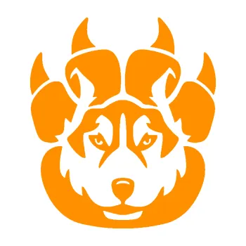 Polep vozidla Vlk 030 s tlapkou (06 - oranžová) SAMOLEPKA NA AUTO, NÁLEPKA, FÓLIE, POLEP, TUNING, VLASTNÍ TEXT, TISK, AUTOSAMOLEPKY.cz, POLEPY, OBRÁZEK, LOGO, 3D STICKERS