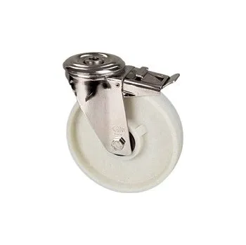Pojezdové kolečko NVK 125/QRD Otočné kolo polyamidové tvrzené sklem s otvorem a brzdou 7340054