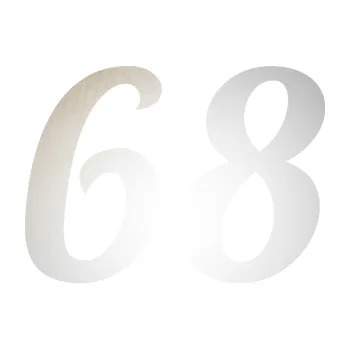 Polep vozidla SAMOLEPKA Startovní číslo 68 typ 3 (82 - odrazková reflexní bílá) NA AUTO, NÁLEPKA, FÓLIE, POLEP, TUNING, VLASTNÍ TEXT, TISK, AUTOSAMOLEPKY.cz, POLEPY, OBRÁZEK, LOGO, SAMOLEPKY