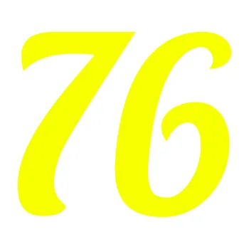 Polep vozidla Startovní číslo 76 typ 3 (70 - Fluorescentní žlutá) SAMOLEPKA NA AUTO, NÁLEPKA, FÓLIE, POLEP, TUNING, VLASTNÍ TEXT, TISK, AUTOSAMOLEPKY.cz, POLEPY, OBRÁZEK, LOGO, 3D STICKERS