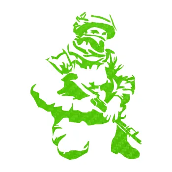 Samolepící dekorace SAMOLEPKA Voják 008 pravá (58 - 3D karbon zelený kawasaki) NA AUTO, NÁLEPKA, FÓLIE, POLEP, TUNING, VLASTNÍ TEXT, TISK, AUTOSAMOLEPKY.cz, POLEPY, OBRÁZEK, LOGO, SAMOLEPKY