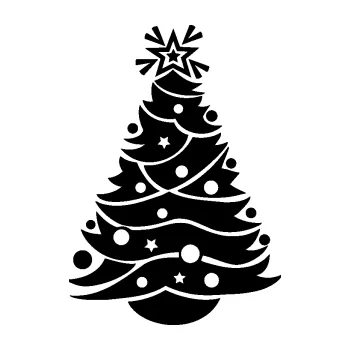 Samolepící dekorace SAMOLEPKA Vánoční stromeček 002 (01 - černá) NA AUTO, NÁLEPKA, FÓLIE, POLEP, TUNING, VLASTNÍ TEXT, TISK, AUTOSAMOLEPKY.cz, POLEPY, OBRÁZEK, LOGO, SAMOLEPKY